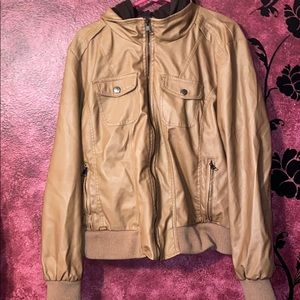 Ci Sono Faux Brown Leather Jacket Size 3X